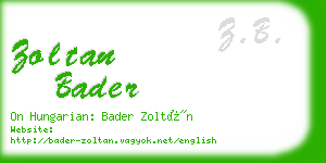 zoltan bader business card